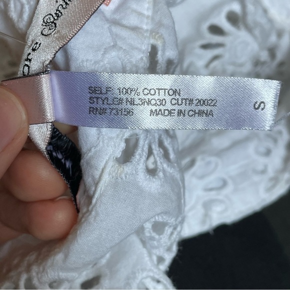 Nanette Lepore White Isola Eyelet Floral Cover Up Button Front Dress Size Small - Picture 9 of 13